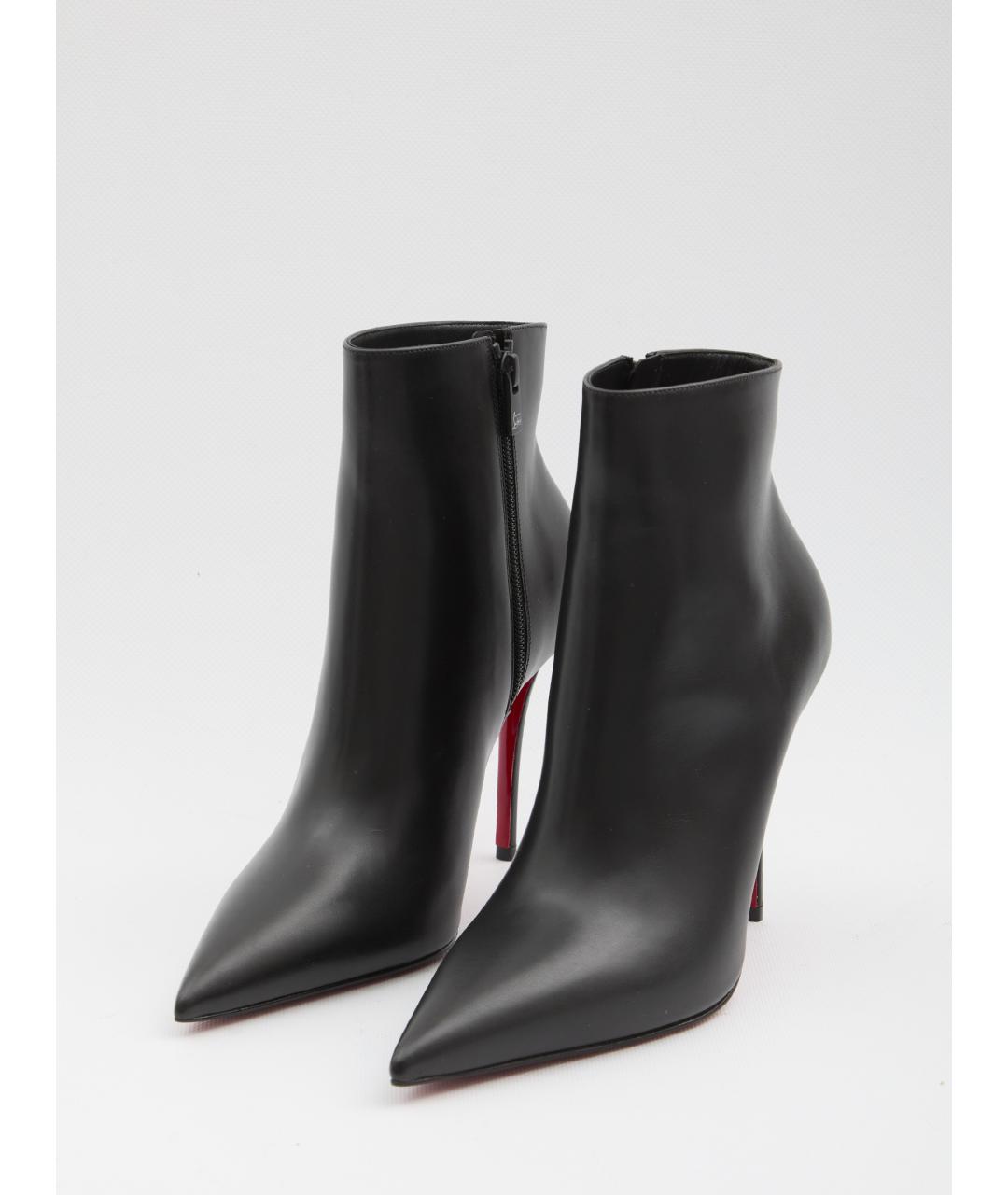 CHRISTIAN LOUBOUTIN Черные кожаные ботильоны, фото 2