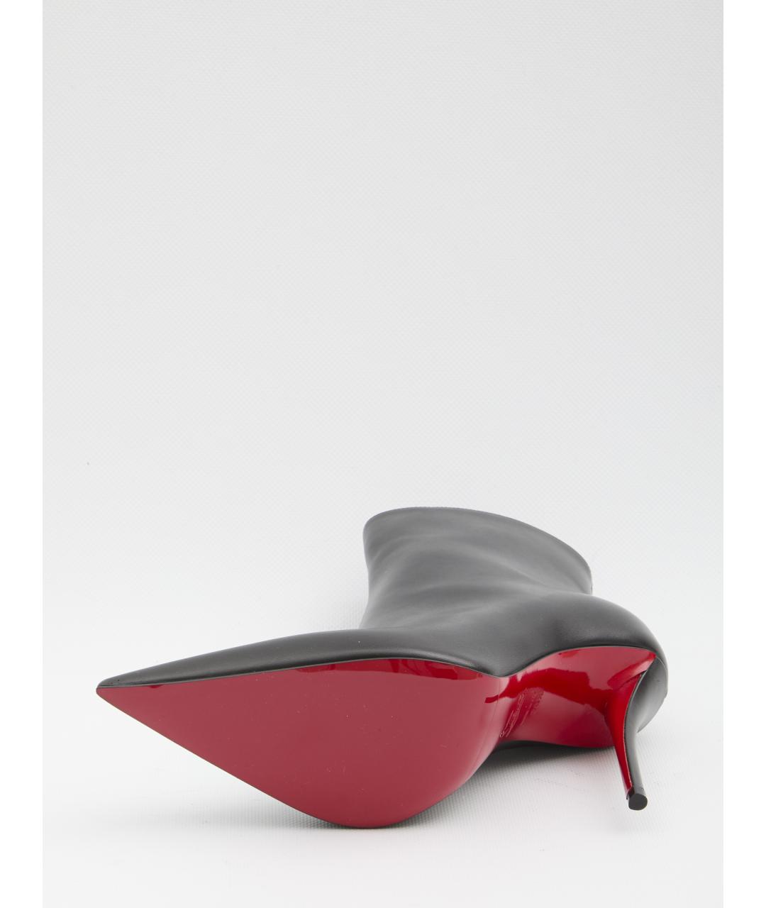 CHRISTIAN LOUBOUTIN Черные кожаные ботильоны, фото 4