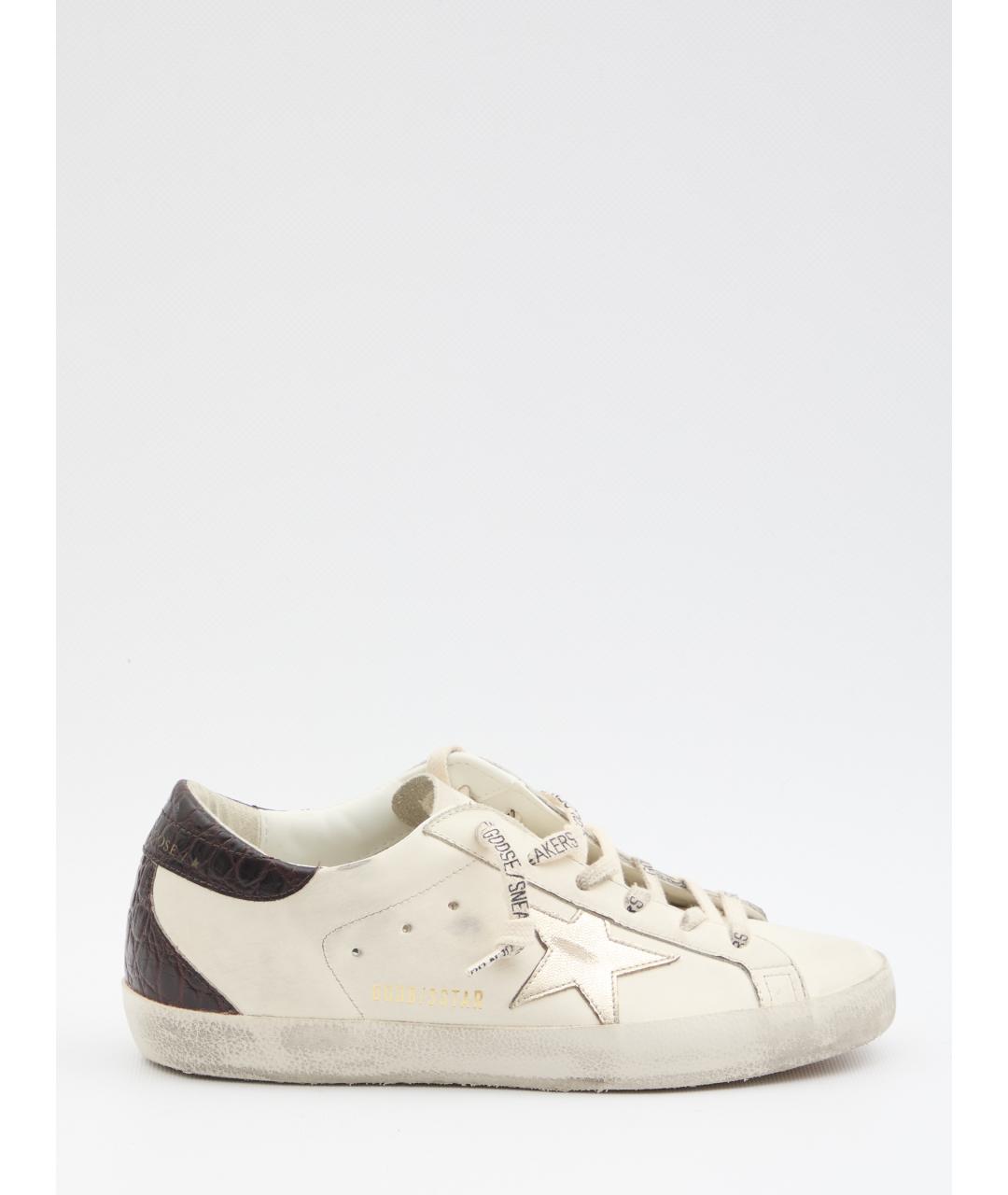 GOLDEN GOOSE DELUXE BRAND Бежевые кожаные кеды, фото 6