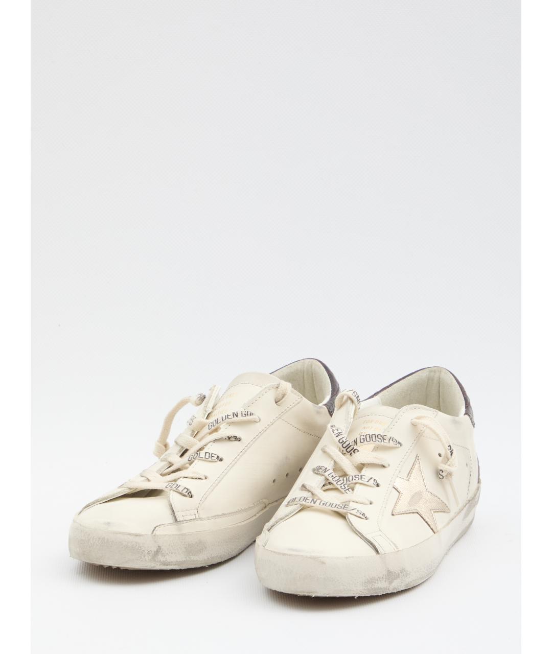 GOLDEN GOOSE DELUXE BRAND Бежевые кожаные кеды, фото 2
