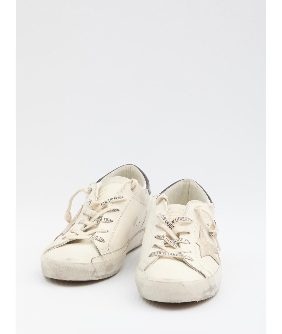 GOLDEN GOOSE DELUXE BRAND Бежевые кожаные кеды, фото 5