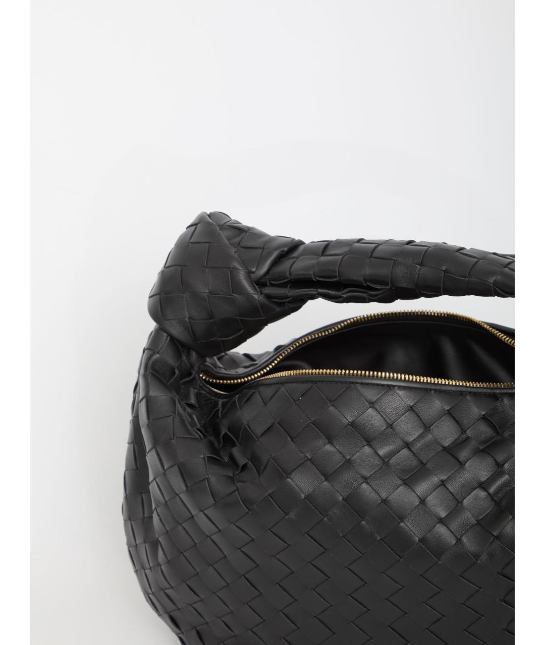 BOTTEGA VENETA Черная кожаная сумка через плечо, фото 4