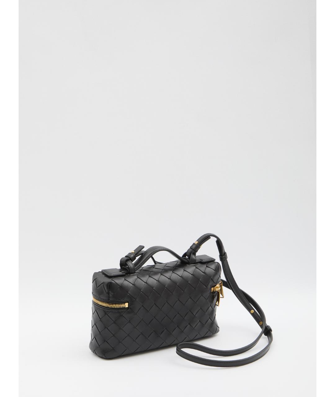 BOTTEGA VENETA Черная кожаная сумка с короткими ручками, фото 3
