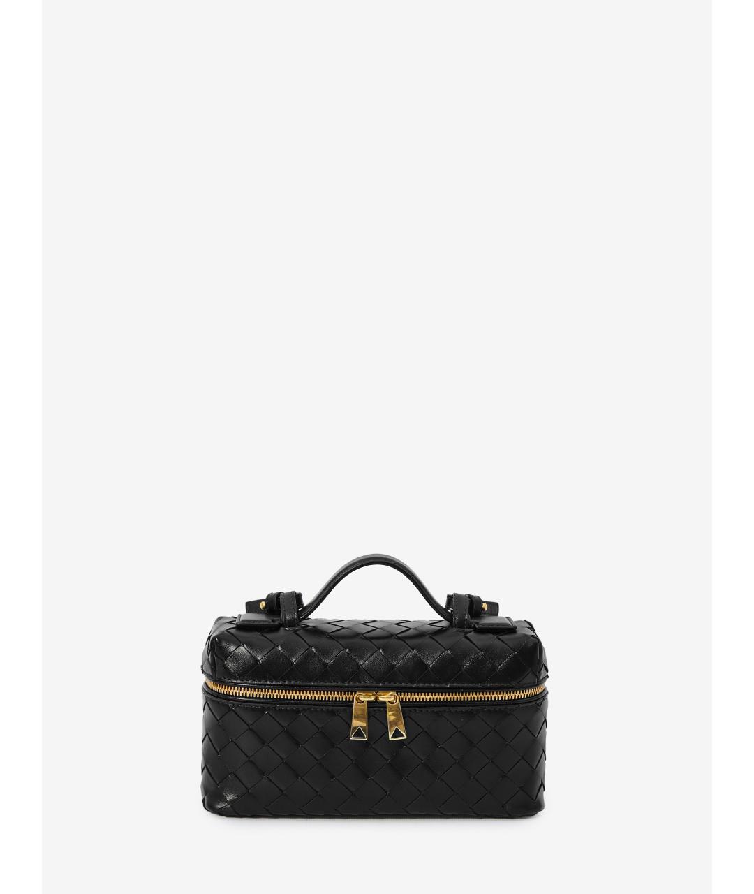 BOTTEGA VENETA Черная кожаная сумка с короткими ручками, фото 6
