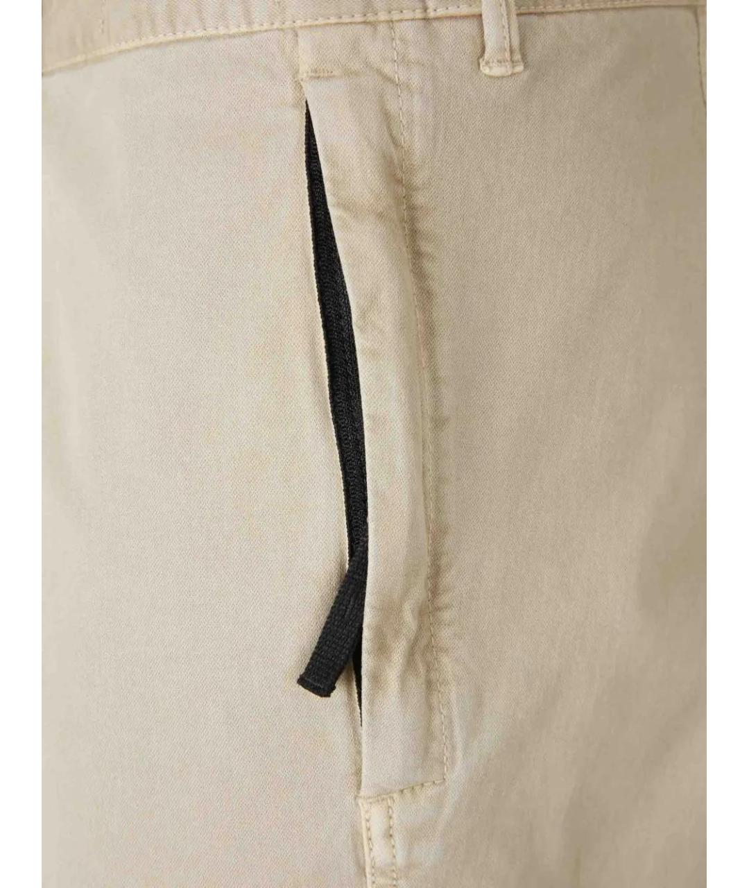 STONE ISLAND Бежевые хлопковые повседневные брюки, фото 5