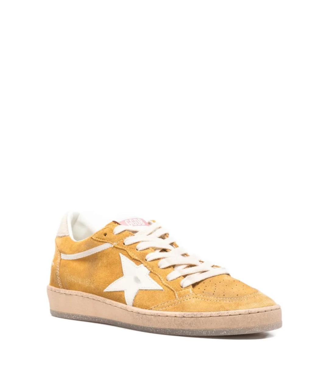 GOLDEN GOOSE DELUXE BRAND Горчичные замшевые кеды, фото 2