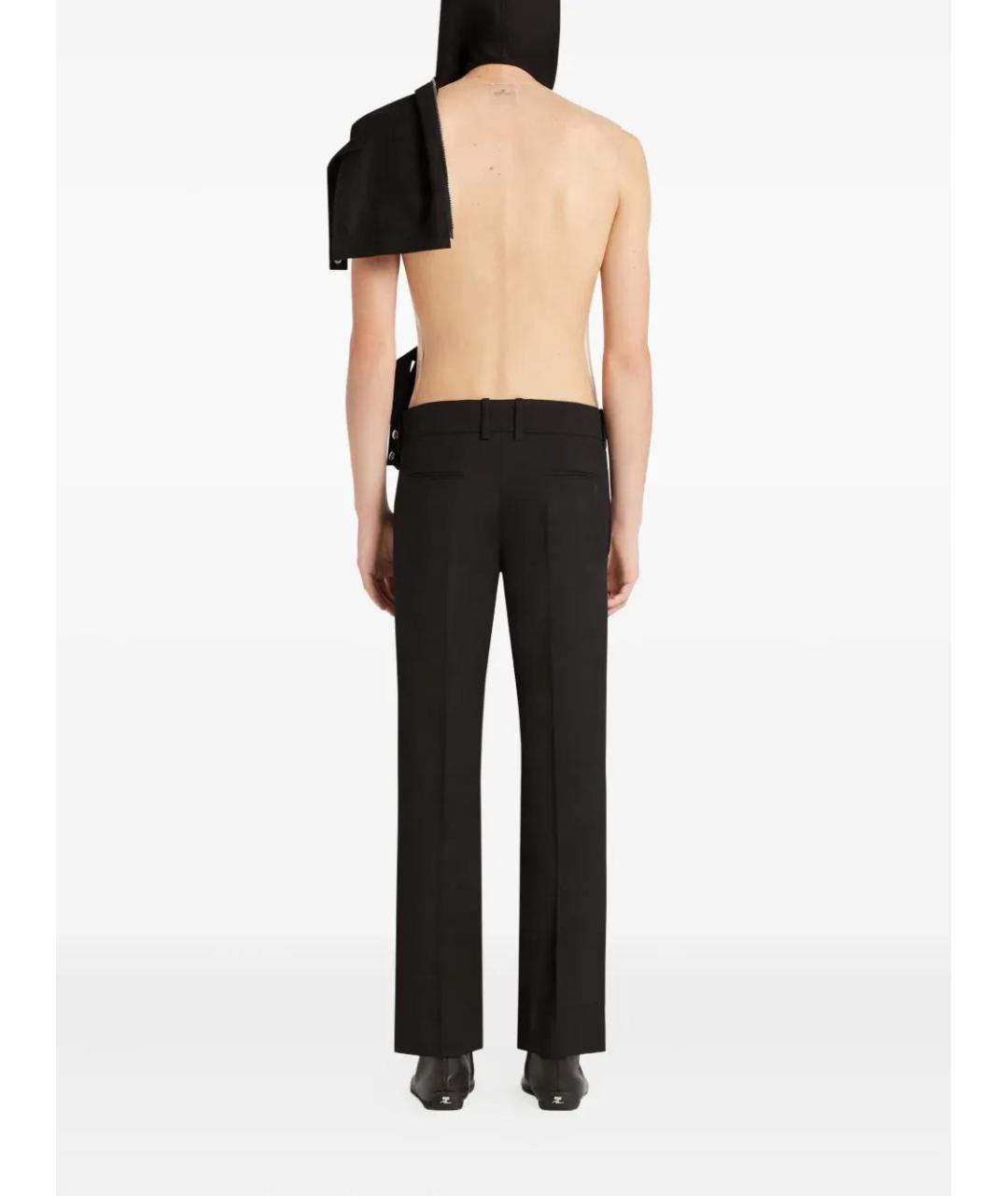 COURREGES Черные шерстяные прямые брюки, фото 4