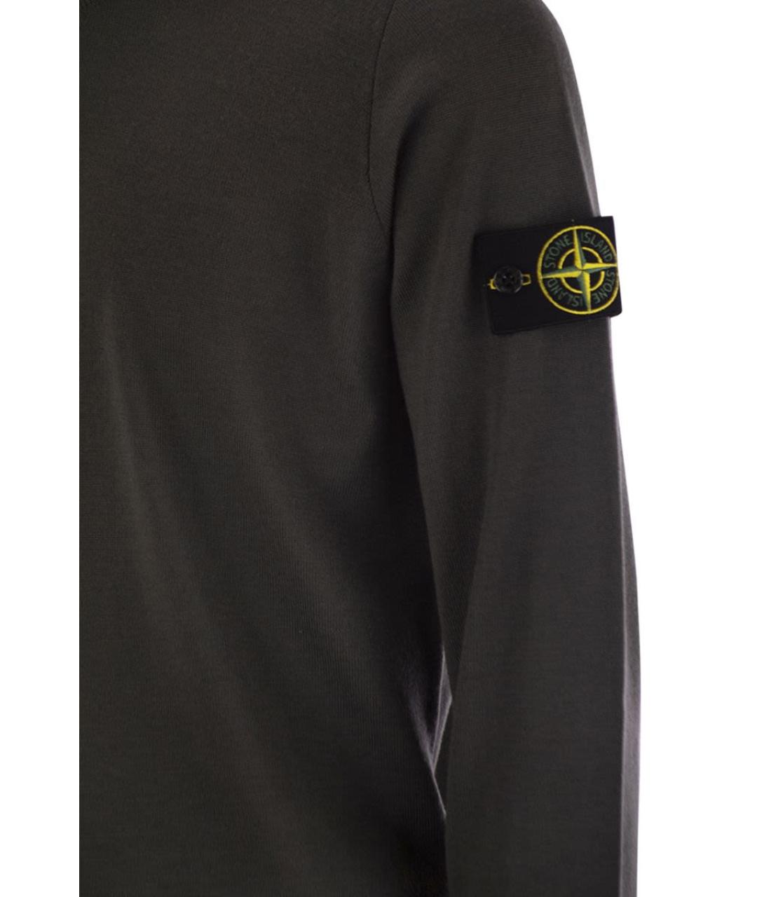 STONE ISLAND Антрацитовый шерстяной джемпер / свитер, фото 4