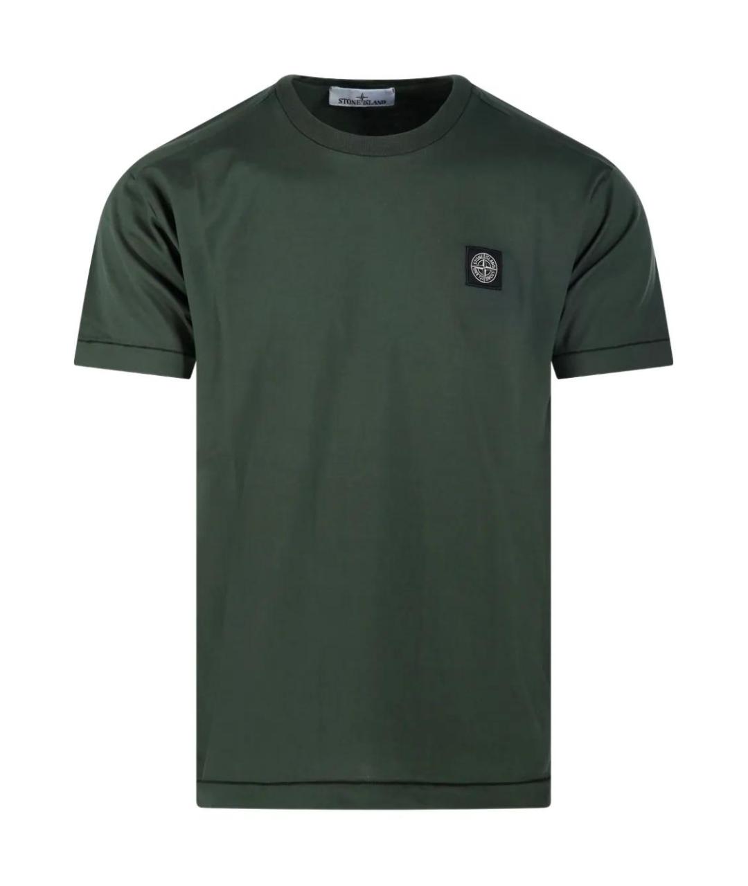 STONE ISLAND Зеленая хлопковая футболка, фото 1