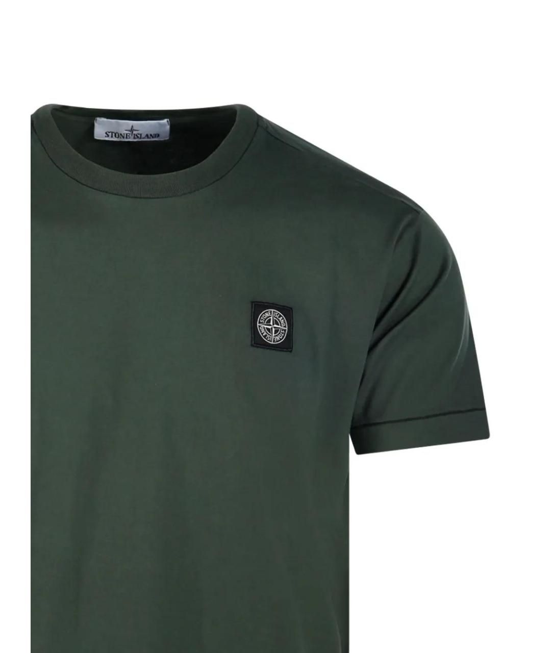 STONE ISLAND Зеленая хлопковая футболка, фото 4