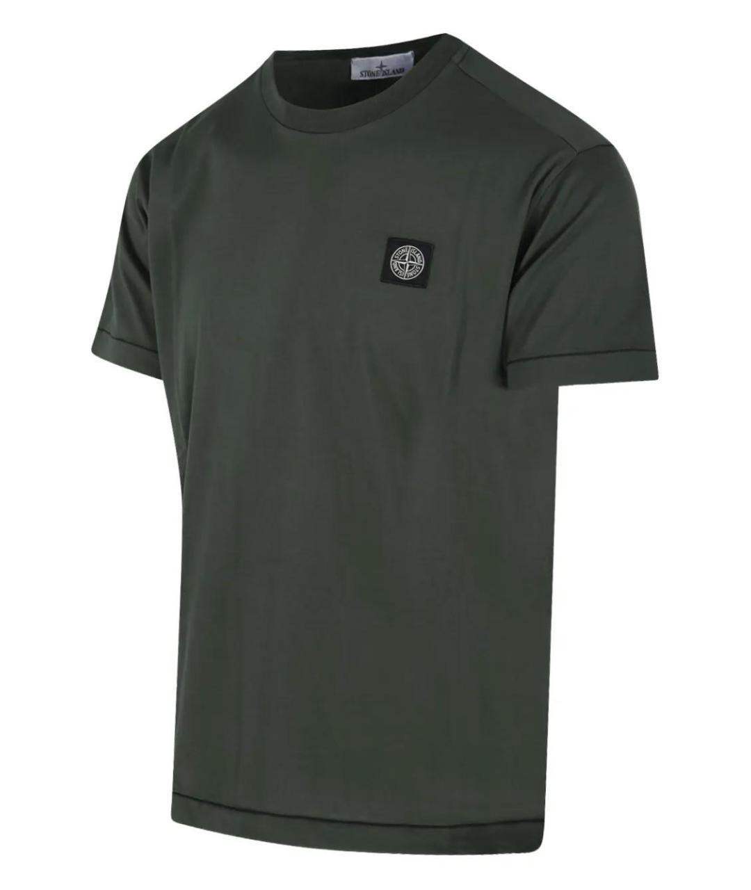 STONE ISLAND Зеленая хлопковая футболка, фото 2