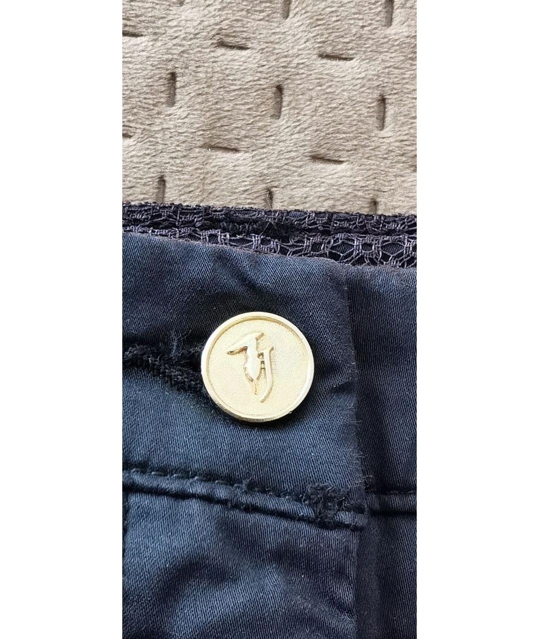 TRUSSARDI JEANS Темно-синяя хлопковая юбка миди, фото 6