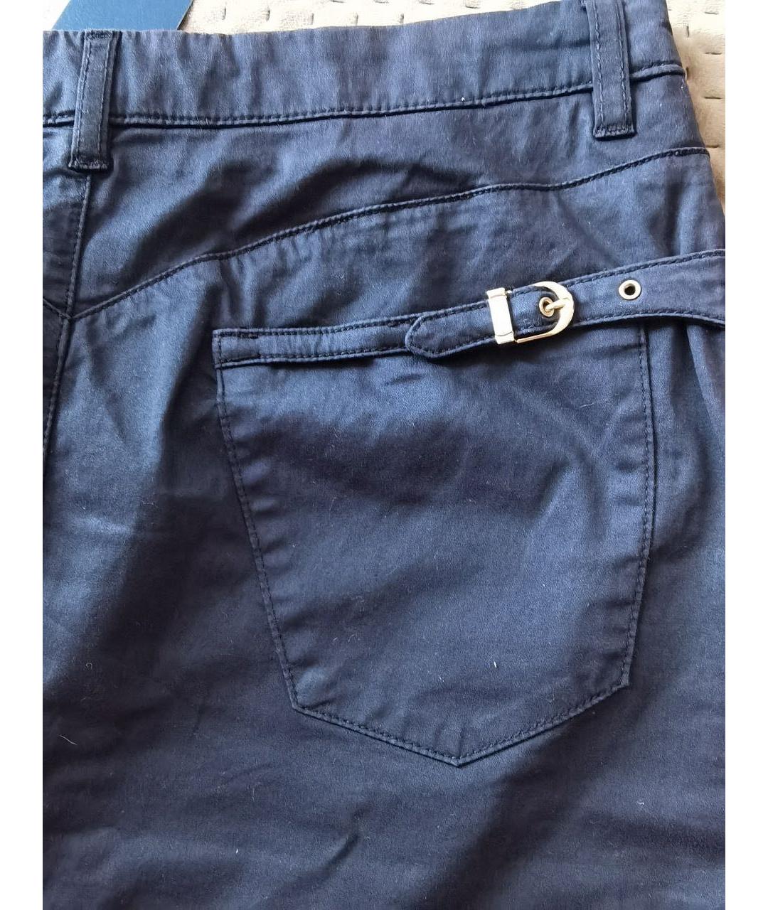 TRUSSARDI JEANS Темно-синяя хлопковая юбка миди, фото 4