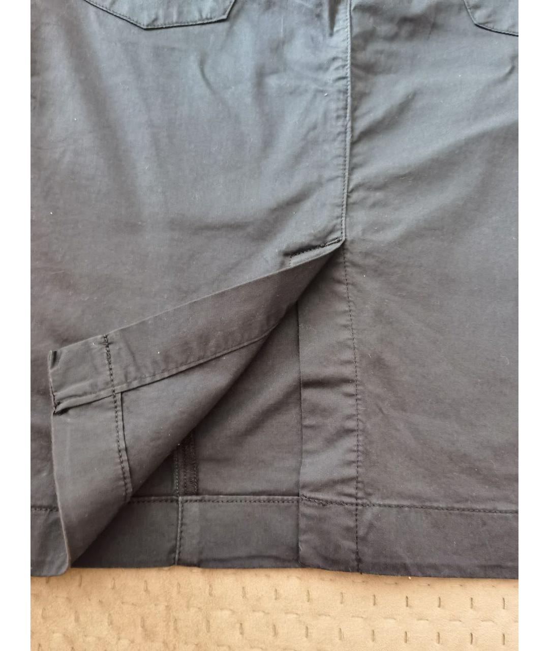 TRUSSARDI JEANS Темно-синяя хлопковая юбка миди, фото 5