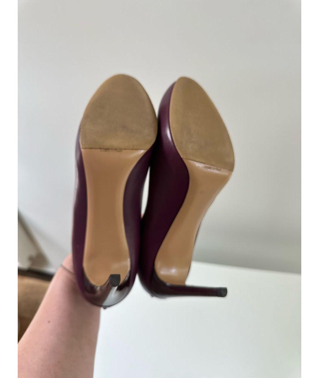 FERRAGAMO Фиолетовые кожаные туфли, фото 5