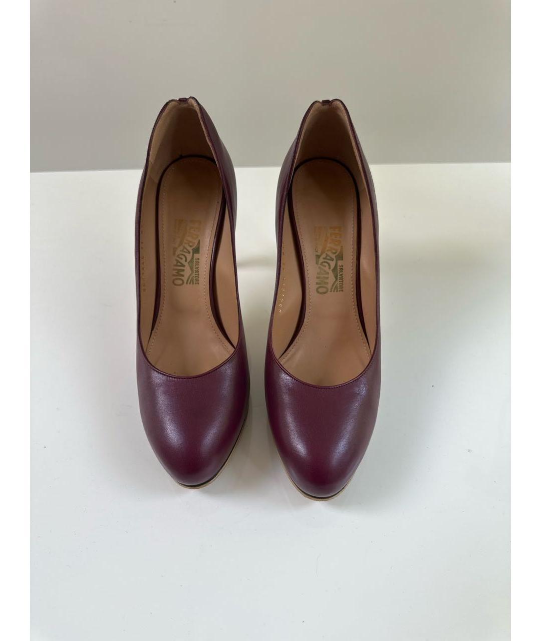 FERRAGAMO Фиолетовые кожаные туфли, фото 2