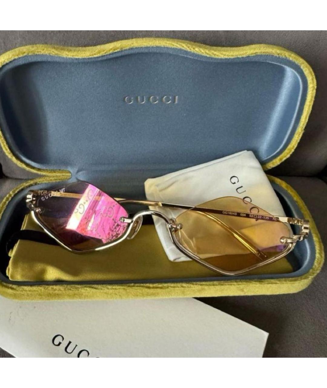 GUCCI Мульти металлические солнцезащитные очки, фото 3