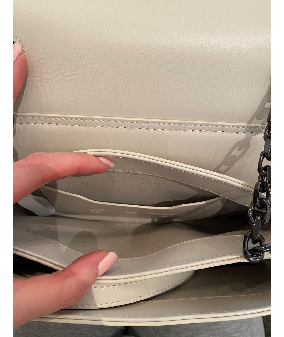 OFF-WHITE Бежевая кожаная сумка через плечо, фото 5