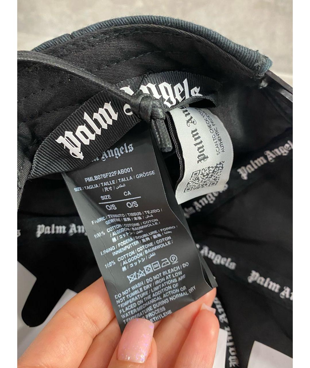 PALM ANGELS Черная хлопковая кепка, фото 5