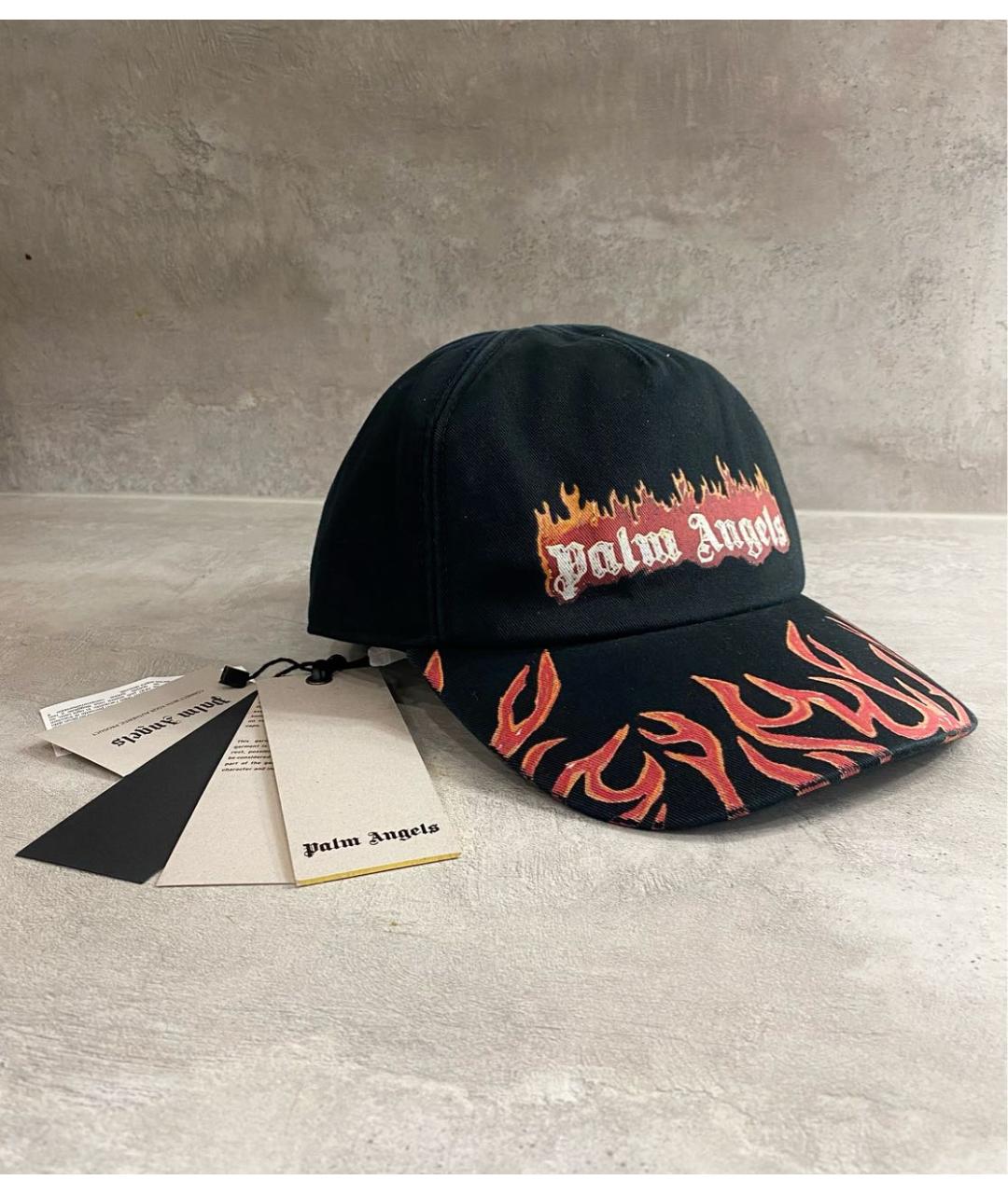 PALM ANGELS Черная хлопковая кепка, фото 2