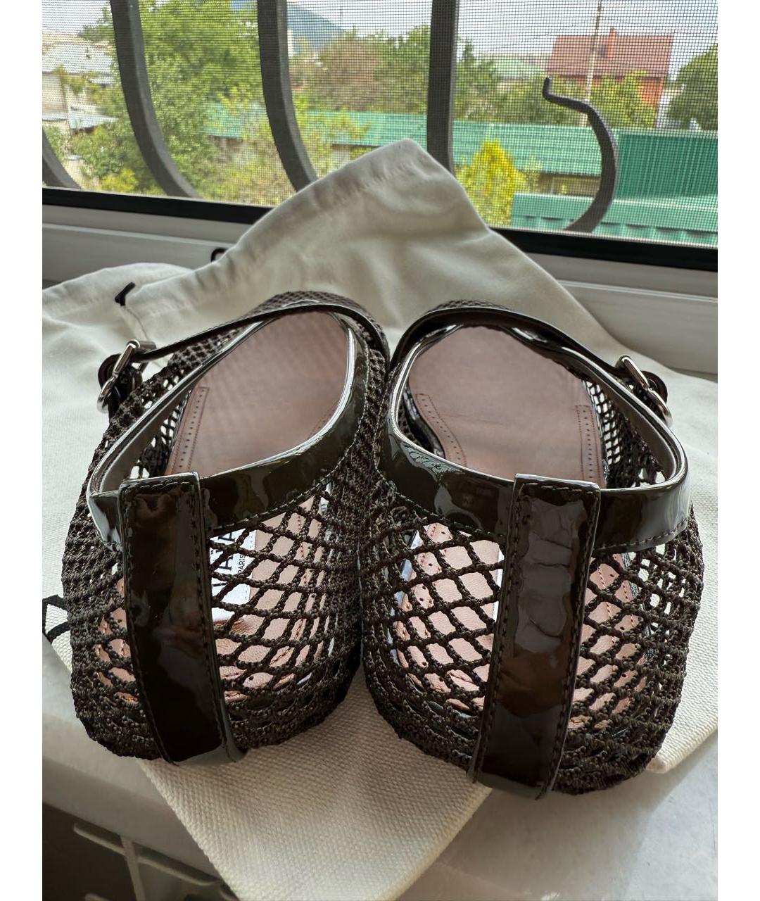 ALAIA Коричневые текстильные балетки, фото 4