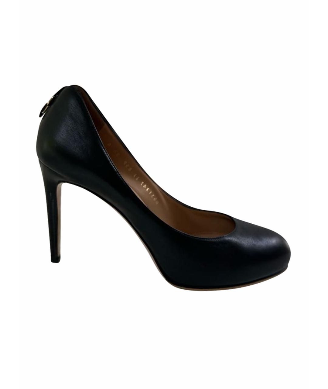 FERRAGAMO Черные кожаные туфли, фото 1