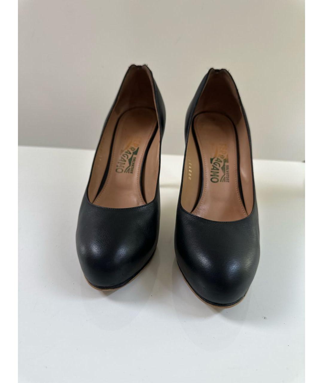 FERRAGAMO Черные кожаные туфли, фото 2
