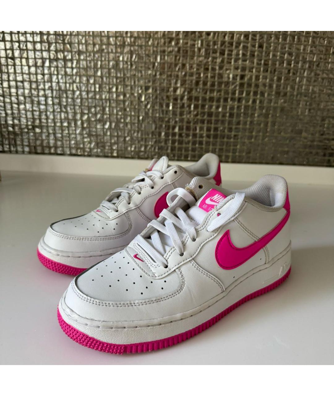 NIKE Белые кожаные кроссовки, фото 5