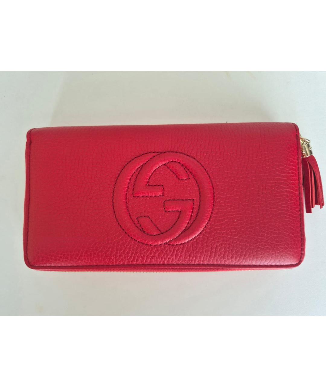 GUCCI Красный кожаный кошелек, фото 1