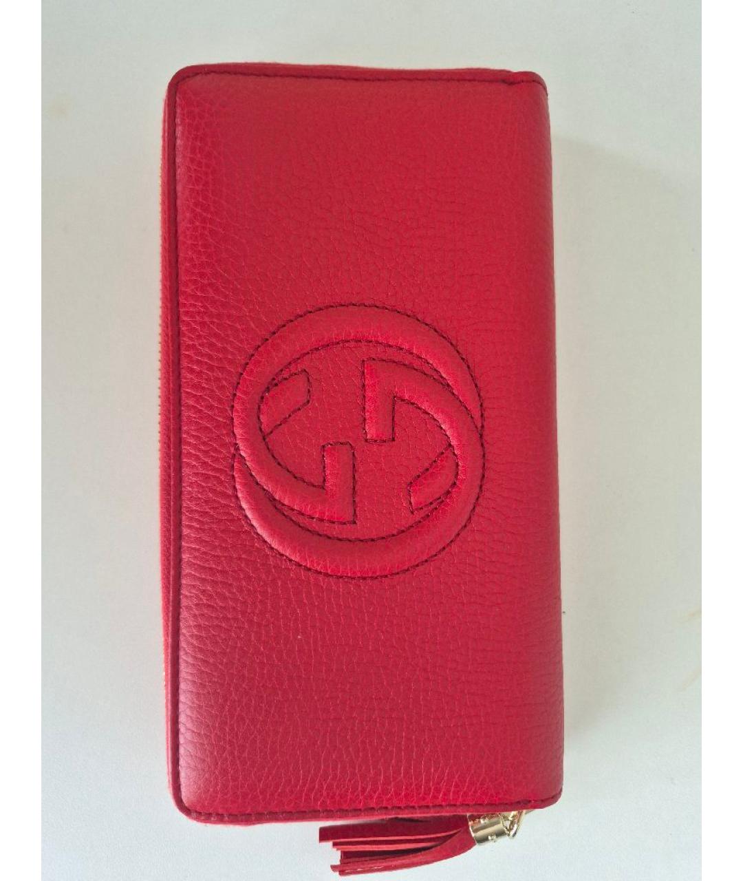 GUCCI Красный кожаный кошелек, фото 8