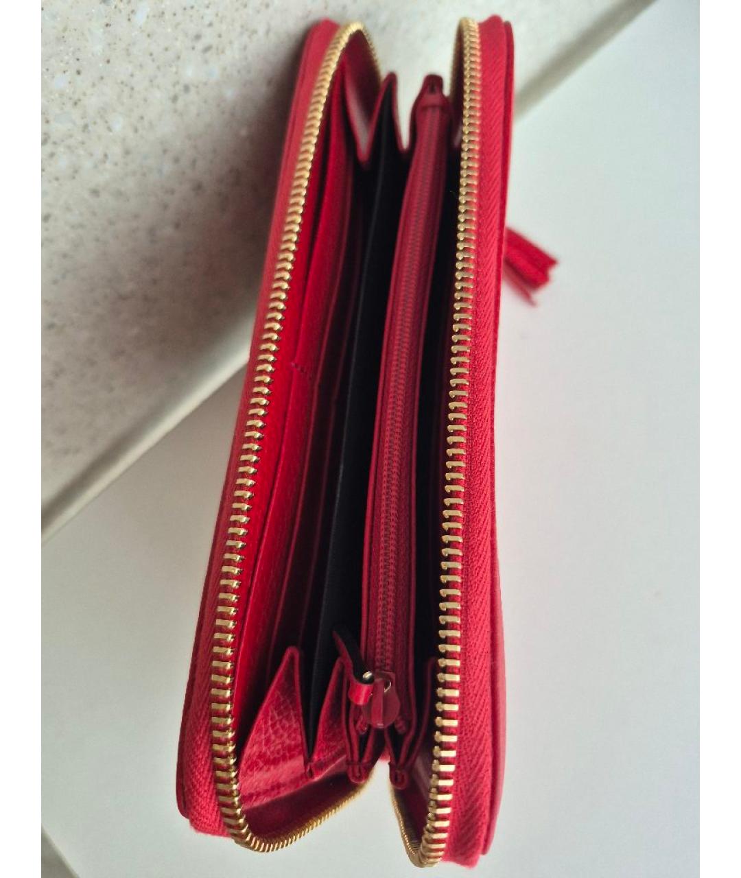 GUCCI Красный кожаный кошелек, фото 5