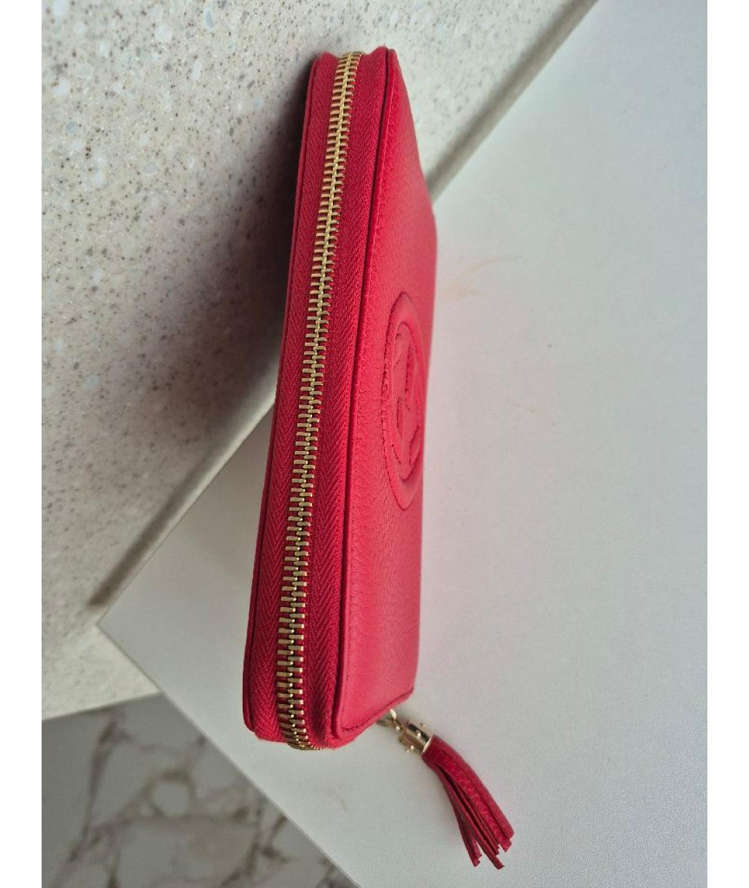 GUCCI Красный кожаный кошелек, фото 4