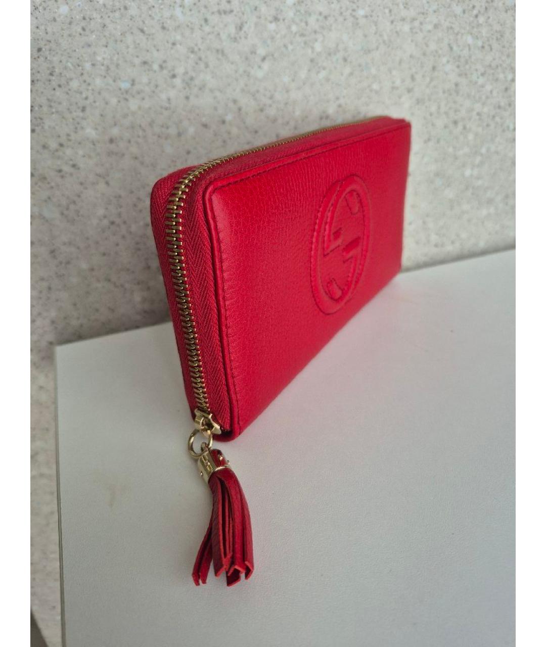 GUCCI Красный кожаный кошелек, фото 3