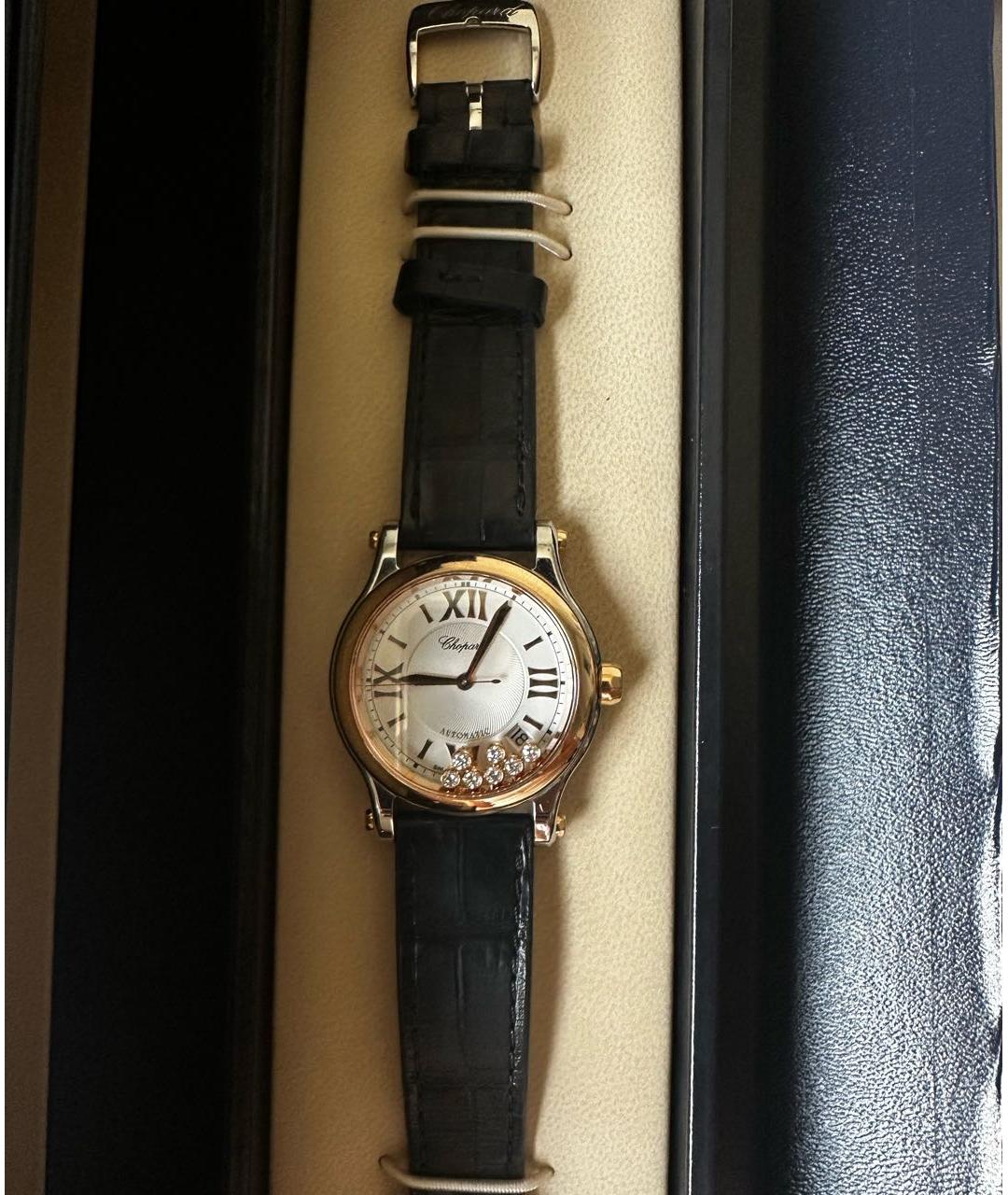 CHOPARD Черные часы из желтого золота, фото 8
