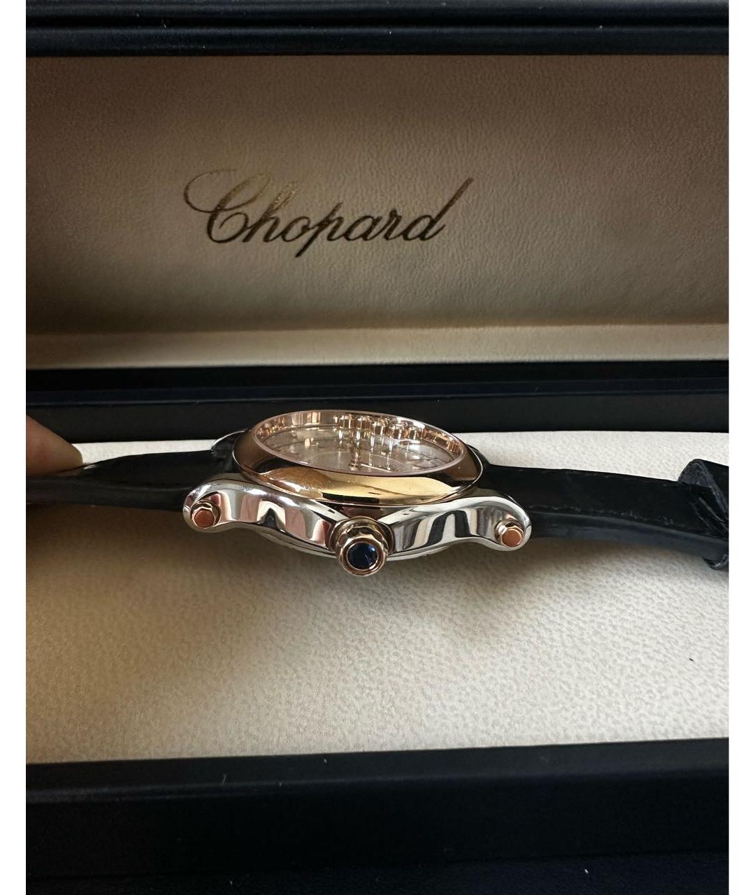 CHOPARD Черные часы из желтого золота, фото 3