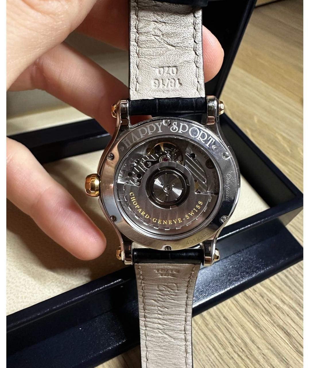 CHOPARD Черные часы из желтого золота, фото 2