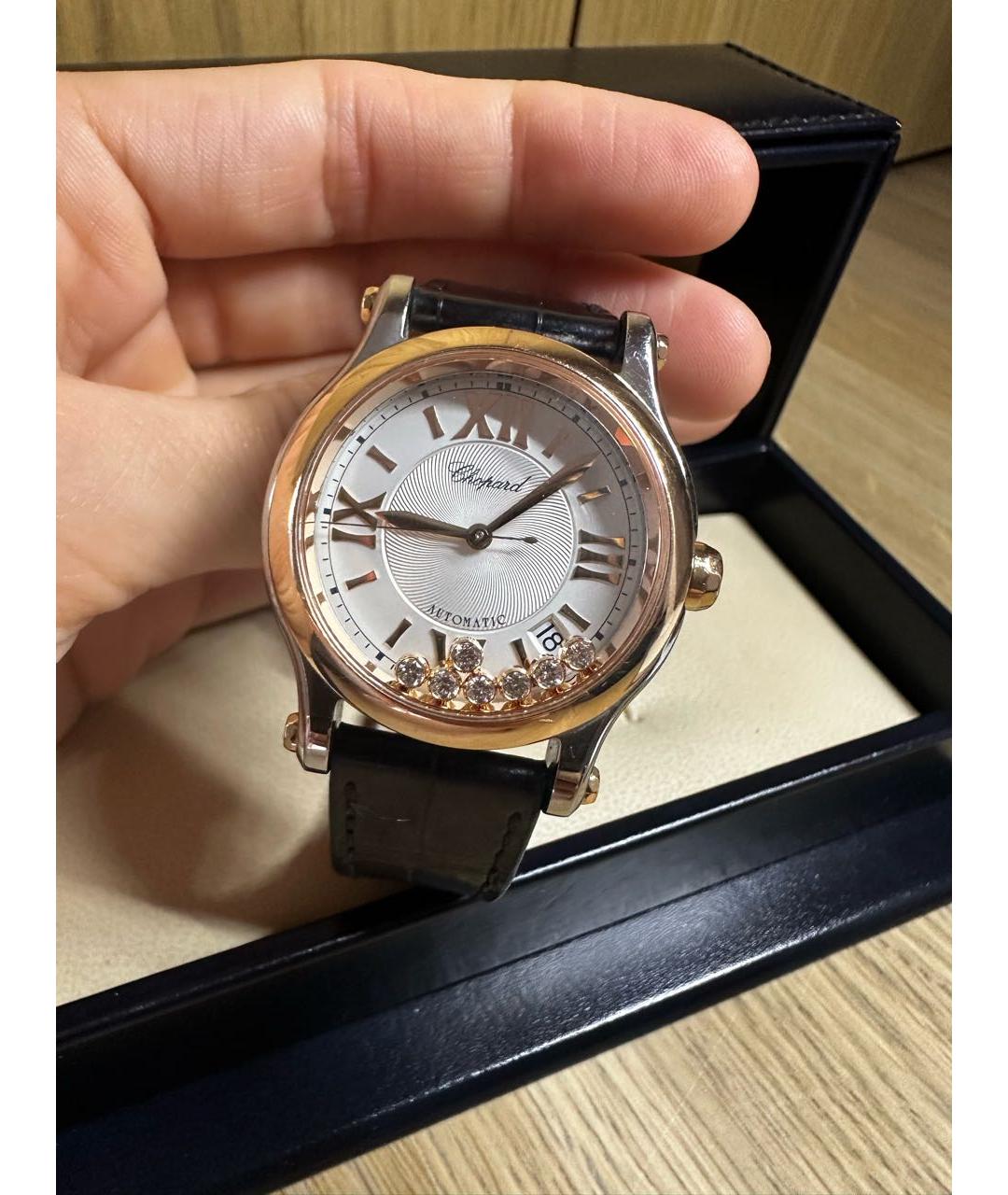 CHOPARD Черные часы из желтого золота, фото 6