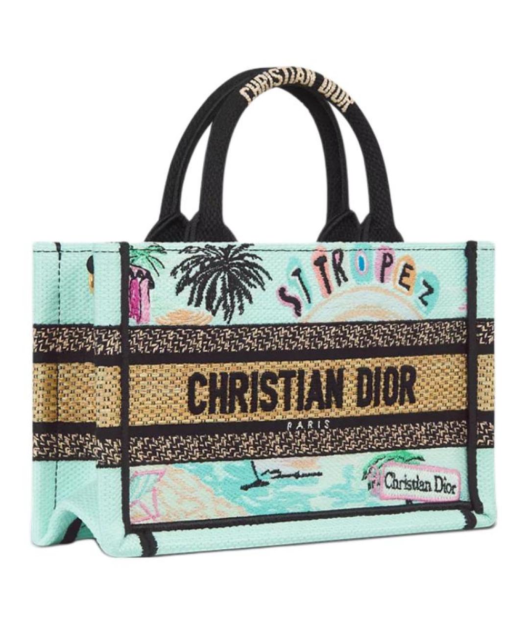 CHRISTIAN DIOR Бирюзовая сумка с короткими ручками, фото 2