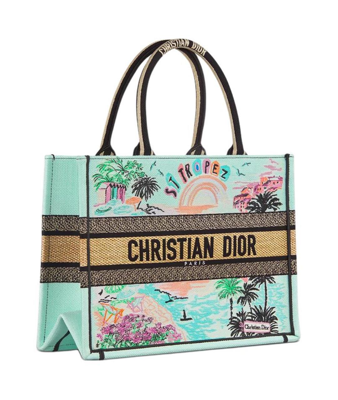 CHRISTIAN DIOR Бирюзовая сумка с короткими ручками, фото 2