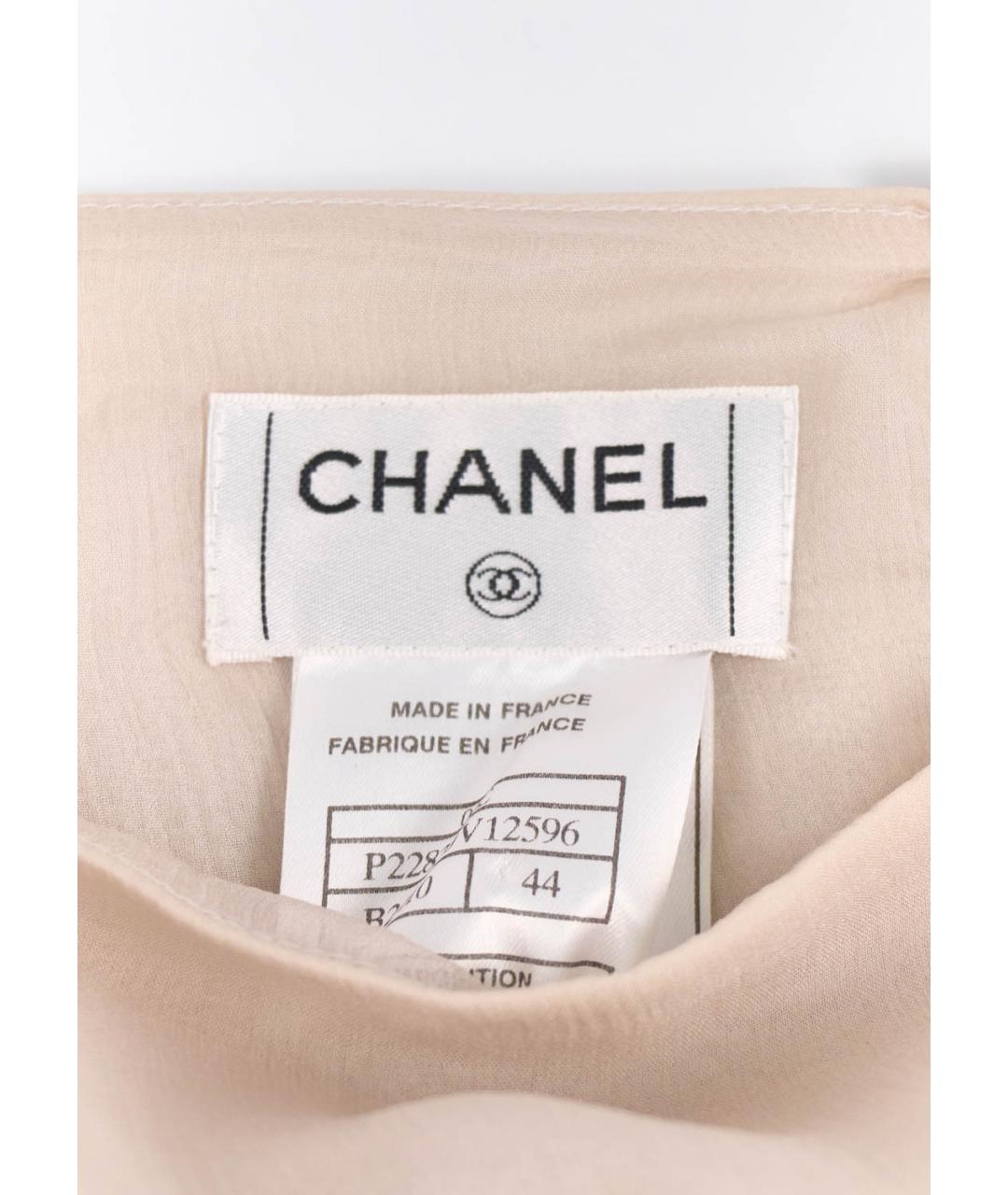 CHANEL Бежевая шелковая юбка мини, фото 5