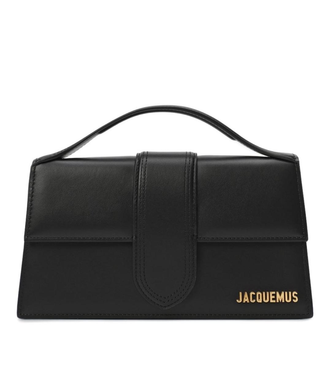 JACQUEMUS Черная кожаная сумка через плечо, фото 2