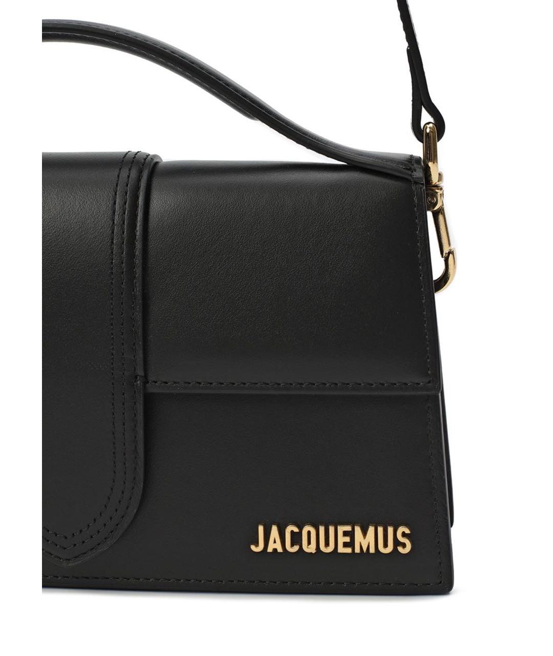 JACQUEMUS Черная кожаная сумка через плечо, фото 5