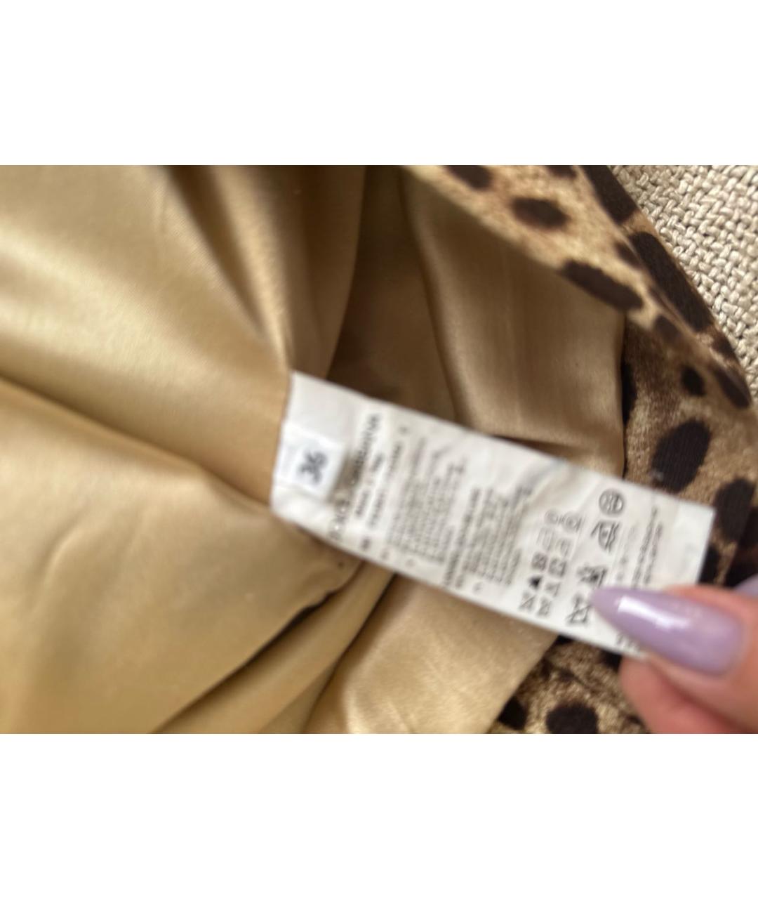 DOLCE&GABBANA Коричневая хлопковая юбка мини, фото 4