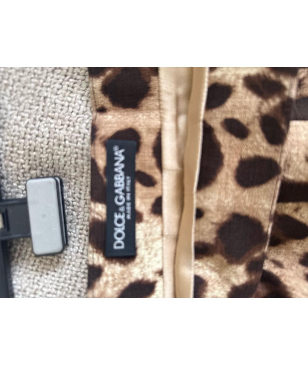 DOLCE&GABBANA Коричневая хлопковая юбка мини, фото 3