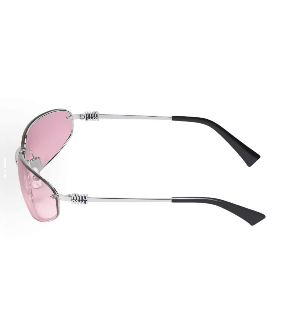 MIU MIU Розовые металлические солнцезащитные очки, фото 4