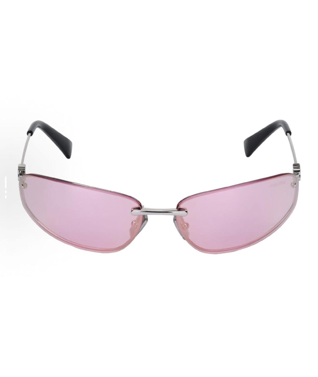 MIU MIU Розовые металлические солнцезащитные очки, фото 3