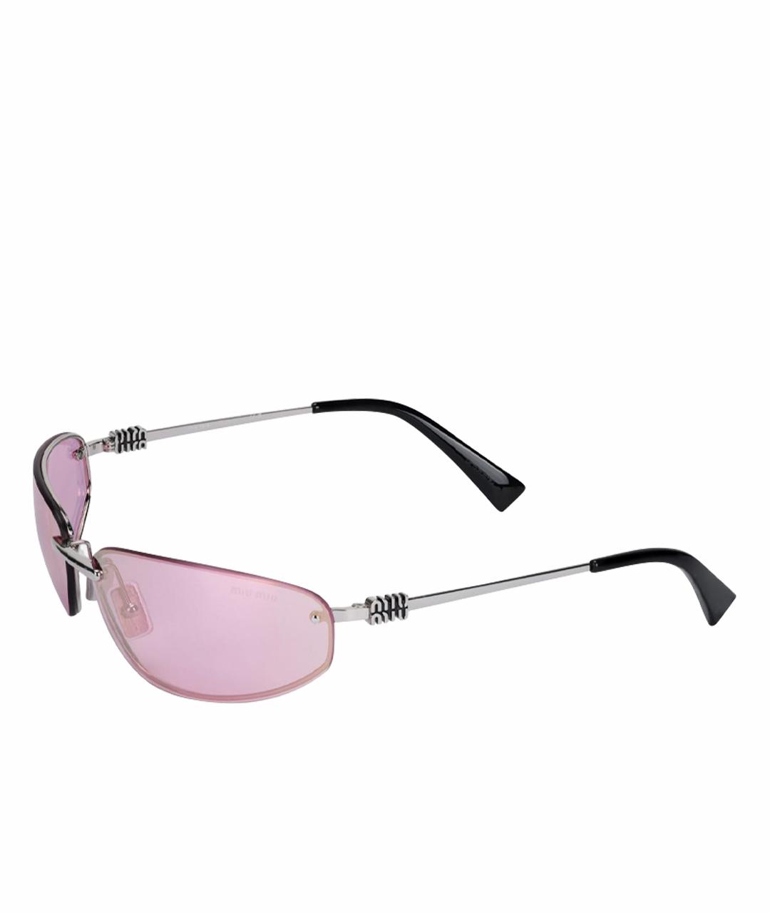 MIU MIU Розовые металлические солнцезащитные очки, фото 1
