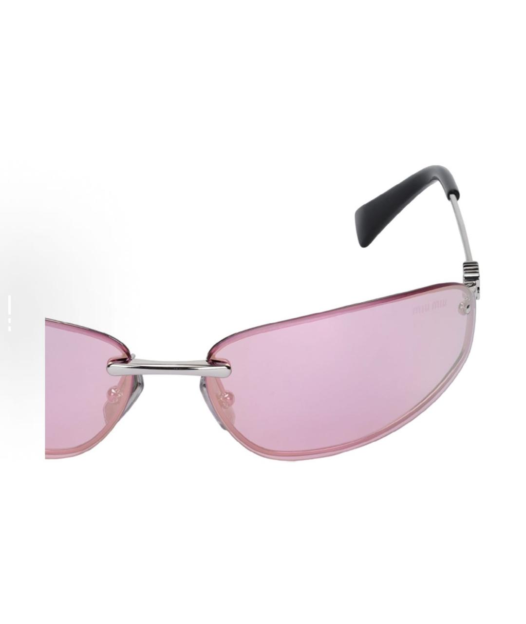 MIU MIU Розовые металлические солнцезащитные очки, фото 2