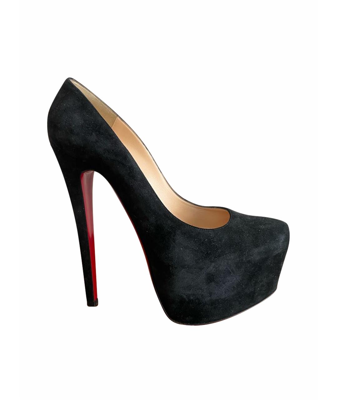 CHRISTIAN LOUBOUTIN Черные замшевые туфли, фото 1