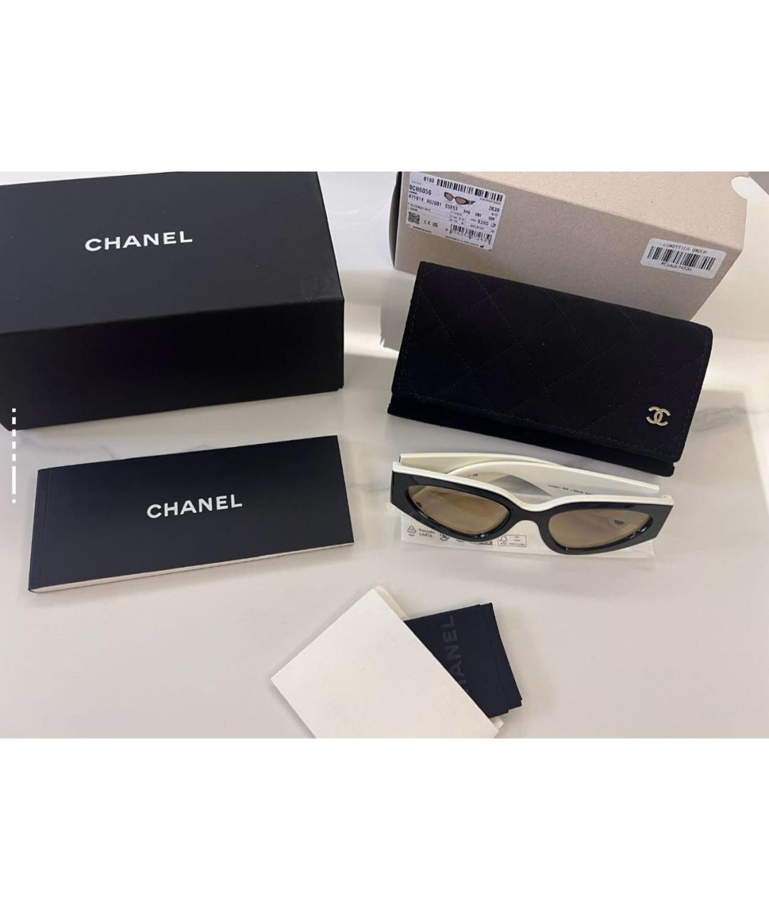 CHANEL Черные пластиковые солнцезащитные очки, фото 6